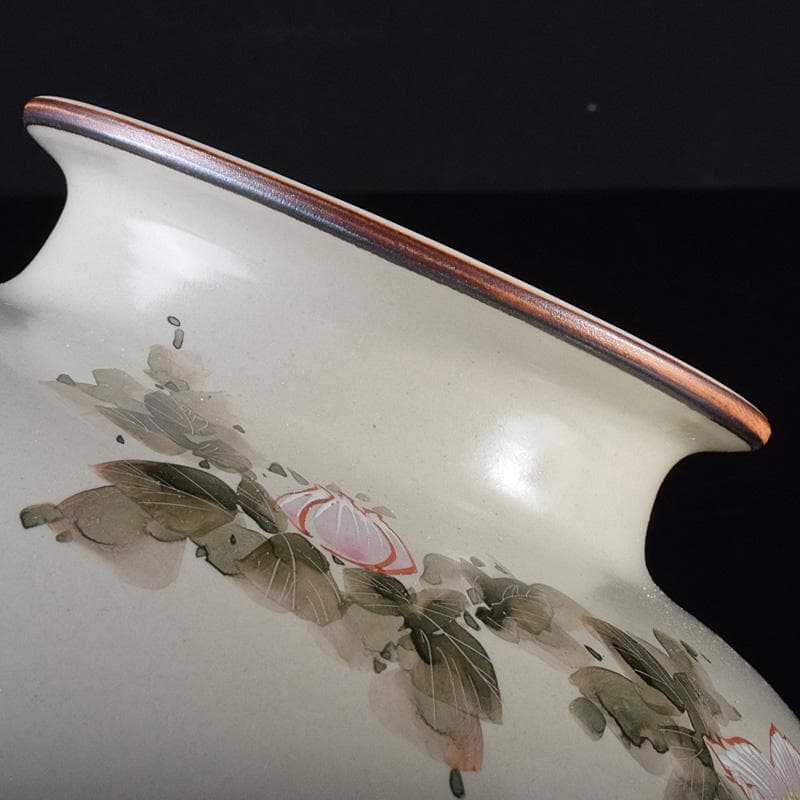 九谷焼　伝統工芸士　中村陶志人作　色絵　花雀文瓶　箱蓋無し　C　R7743B