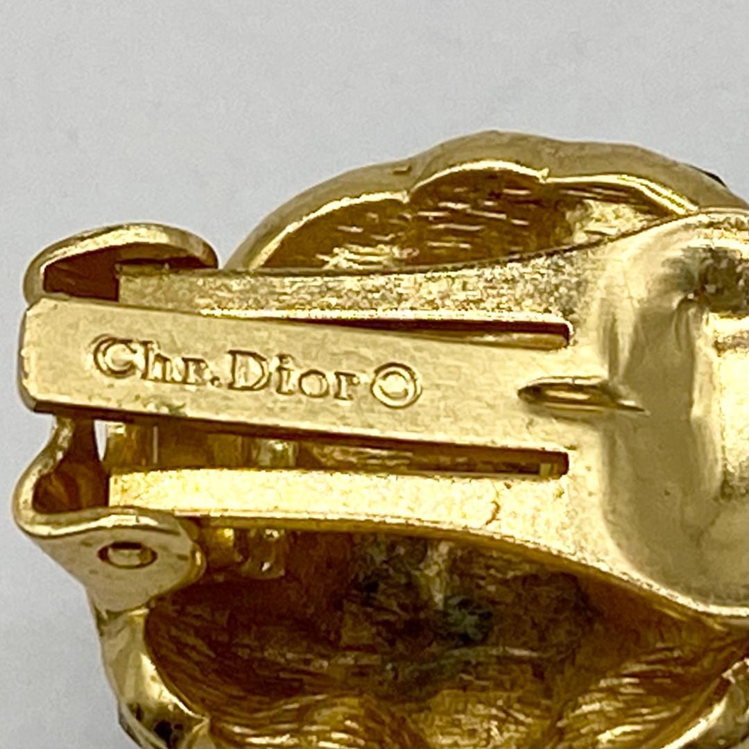 クリスチャンディオール イヤリング両耳 マルチカラー ラインストーン ゴールド