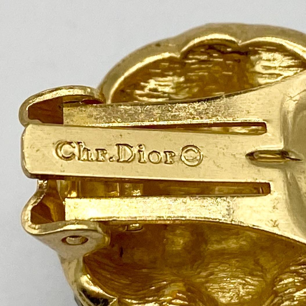 クリスチャンディオール イヤリング両耳 マルチカラー ラインストーン ゴールド