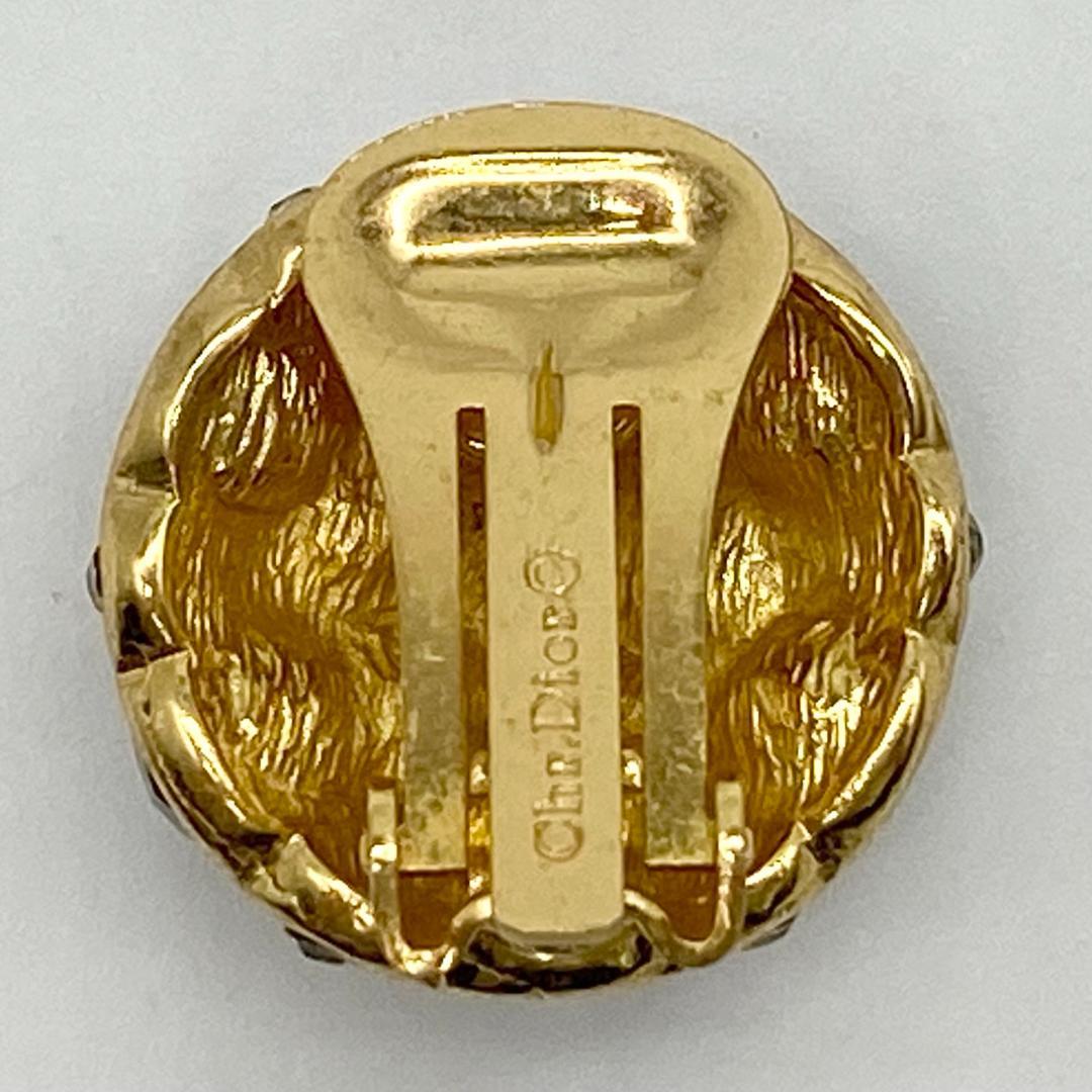 クリスチャンディオール イヤリング両耳 マルチカラー ラインストーン ゴールド