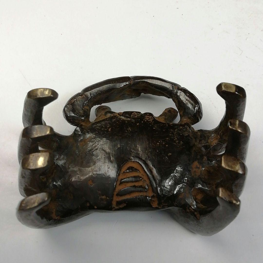 Ｔ７２４　蓋置　『蝋型鋳銅　蓋置』『蟹』『牧田秀雲 作』　共箱　茶道具