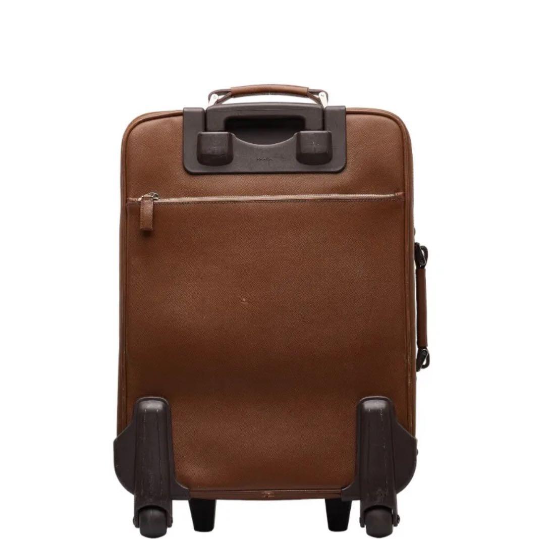 プラダPRADA 三角ロゴ　サフィアーノ　キャリーケース　ブラウン