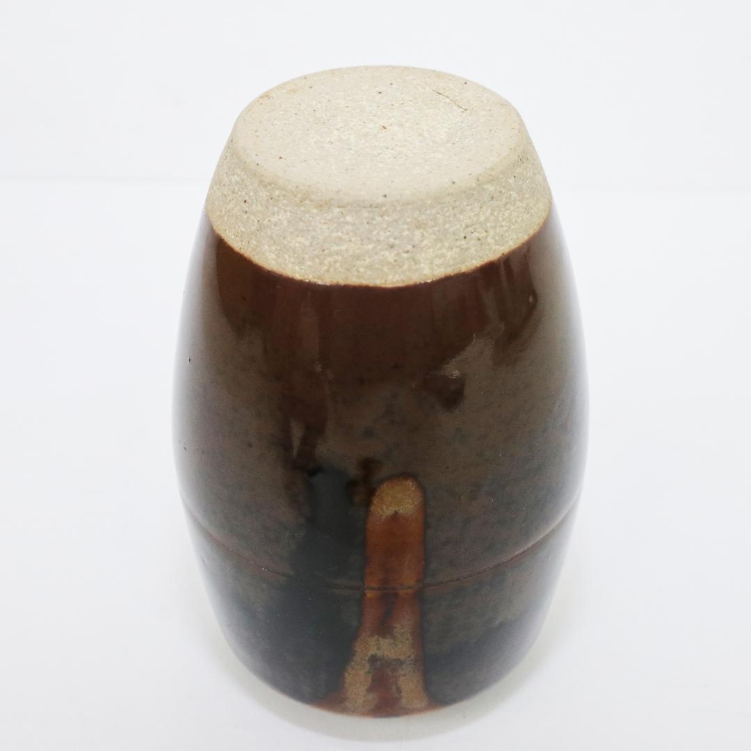 茶入れ　膳所焼窯 肩衝 茶入 陽炎園 共箱 共袋