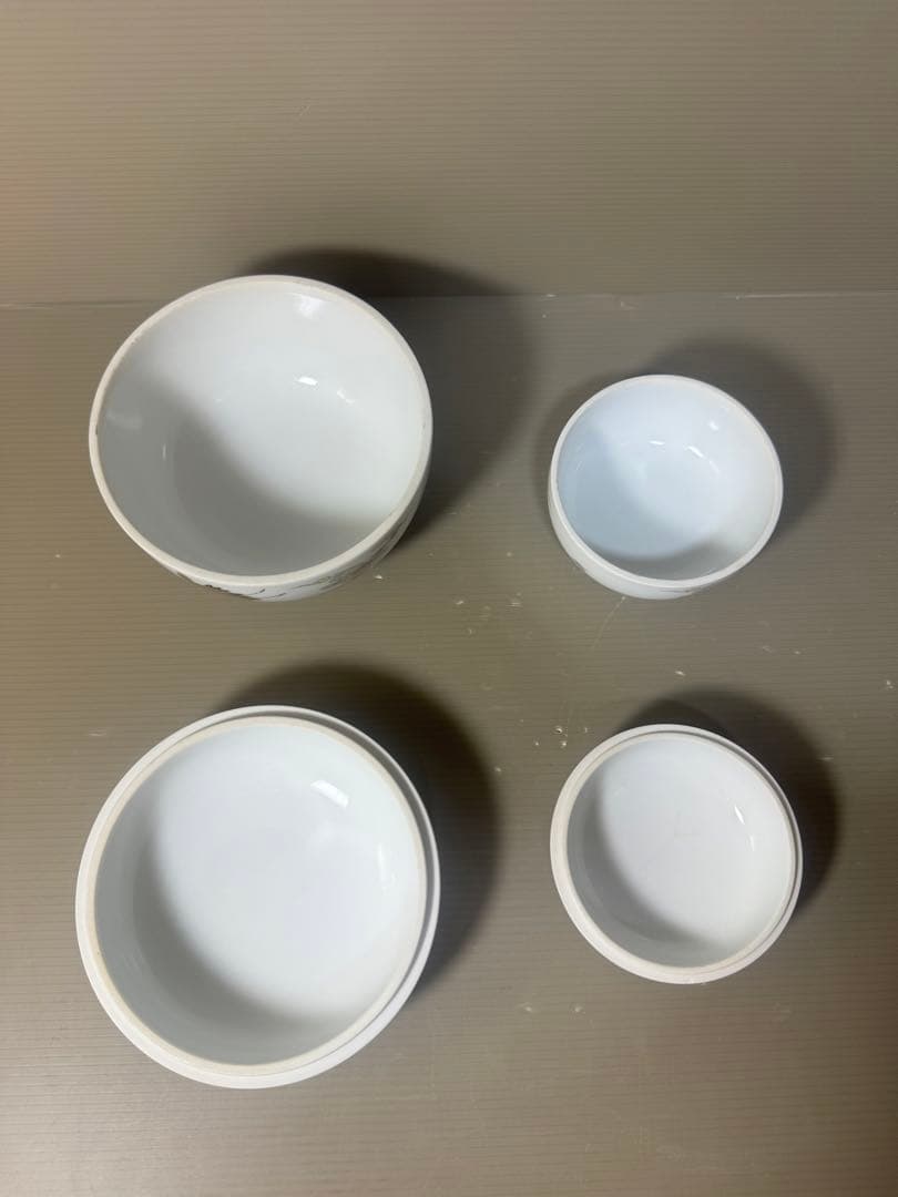 2619 深川製磁  金彩雲鶴図  蓋物  ボンボニエール 大小 菓子器　2客