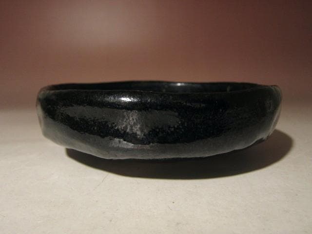 ☆楽十三代惺入　黒茶碗【清香】☆表千家十三代即中斎花押☆u515