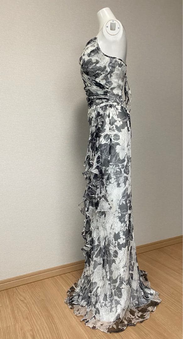 最高級 シルク 100% ジュネビビアン ロングドレス 花柄 マーメイド 演奏会