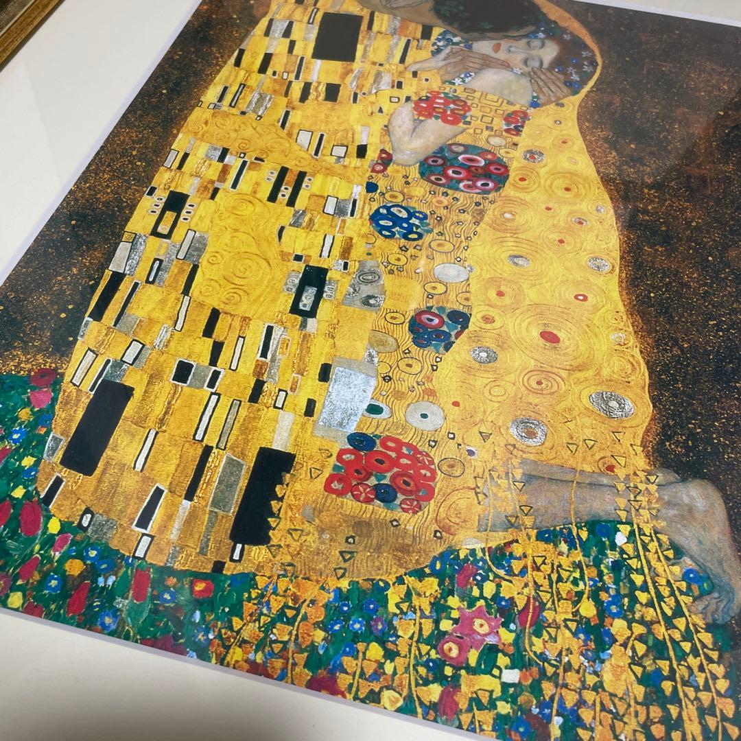 グスタフ・クリムト 接吻 フレーム付き