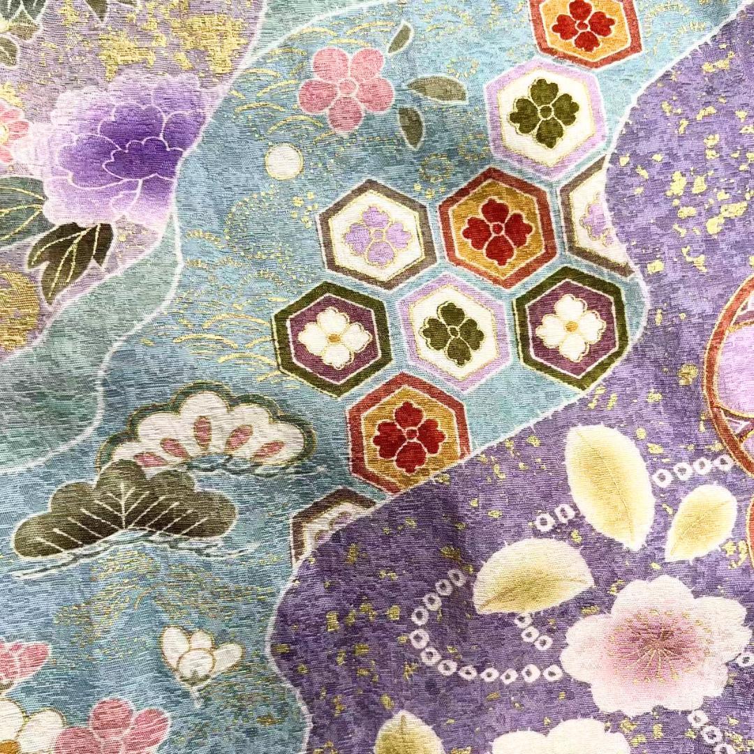 ≪早い者勝ち≫ 振袖セット 成人式 正絹 古典柄 振袖 紫 S*122 ●