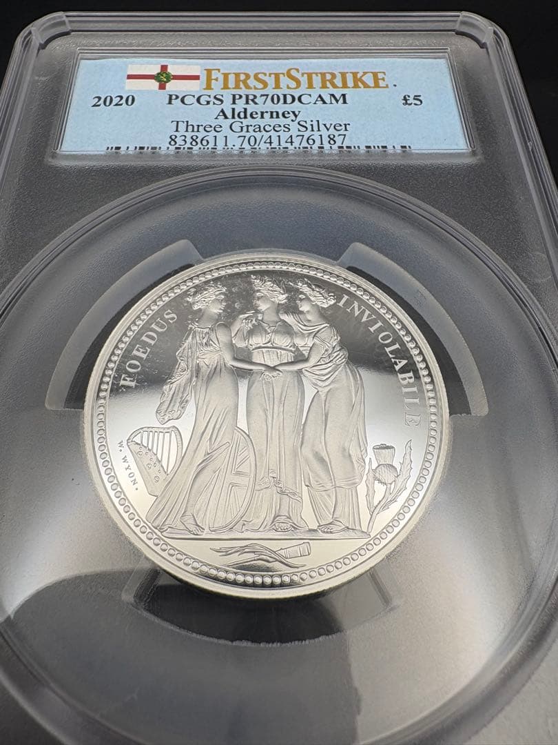 2020 スリーグレイセス 5ポンドプルーフ銀貨 オルダニー