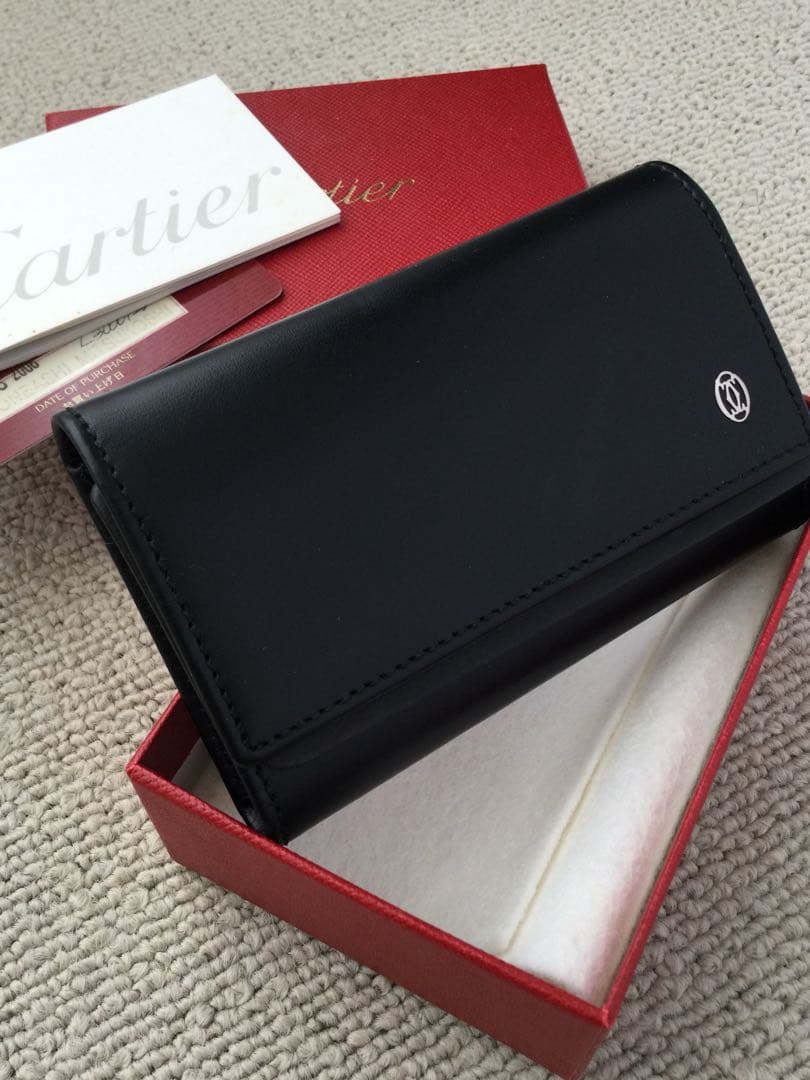 正規品 カルティエ Cartier 黒 レザー キーケース