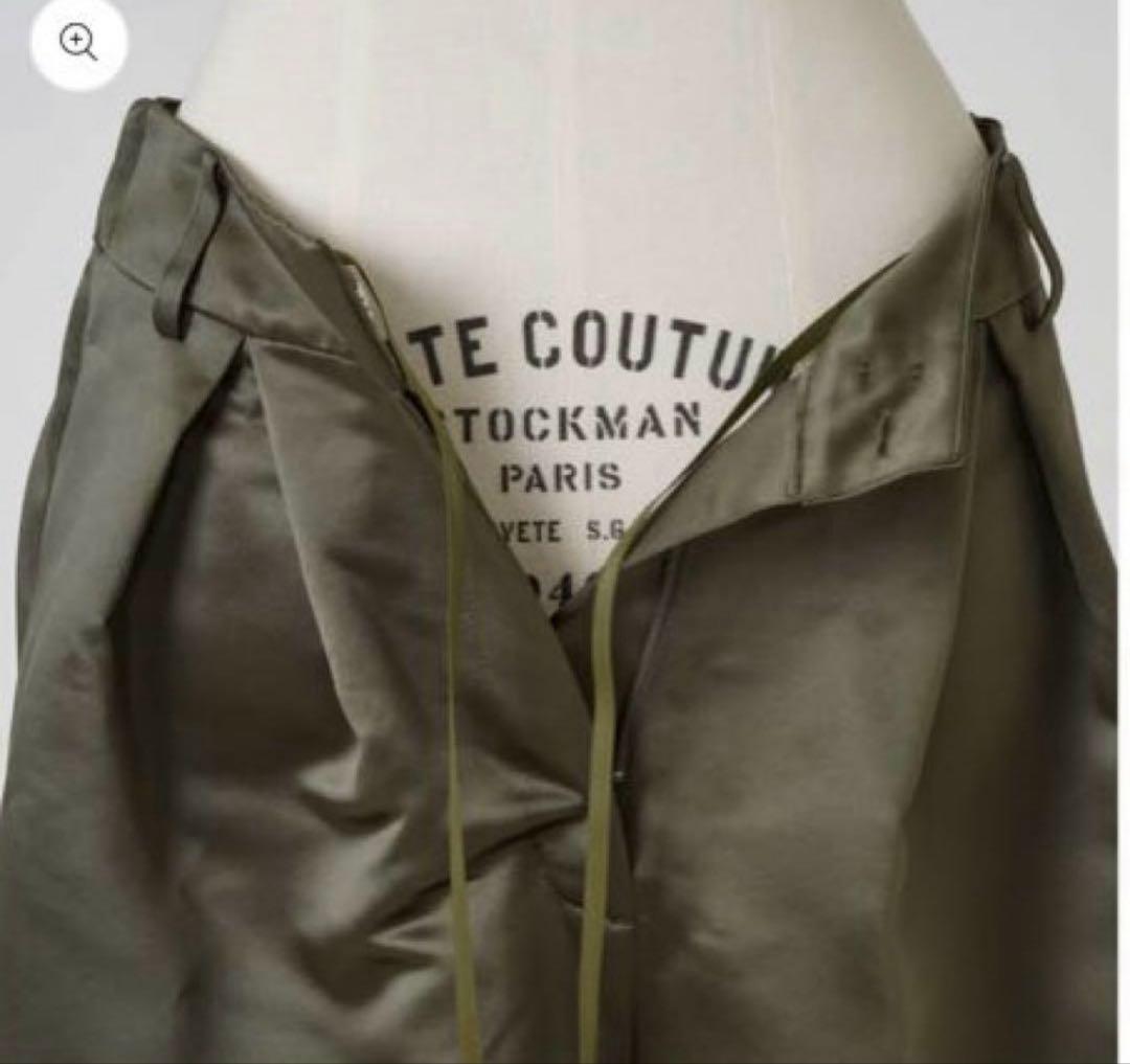 coco　heve サテンフレアガウチョパンツ カーキ