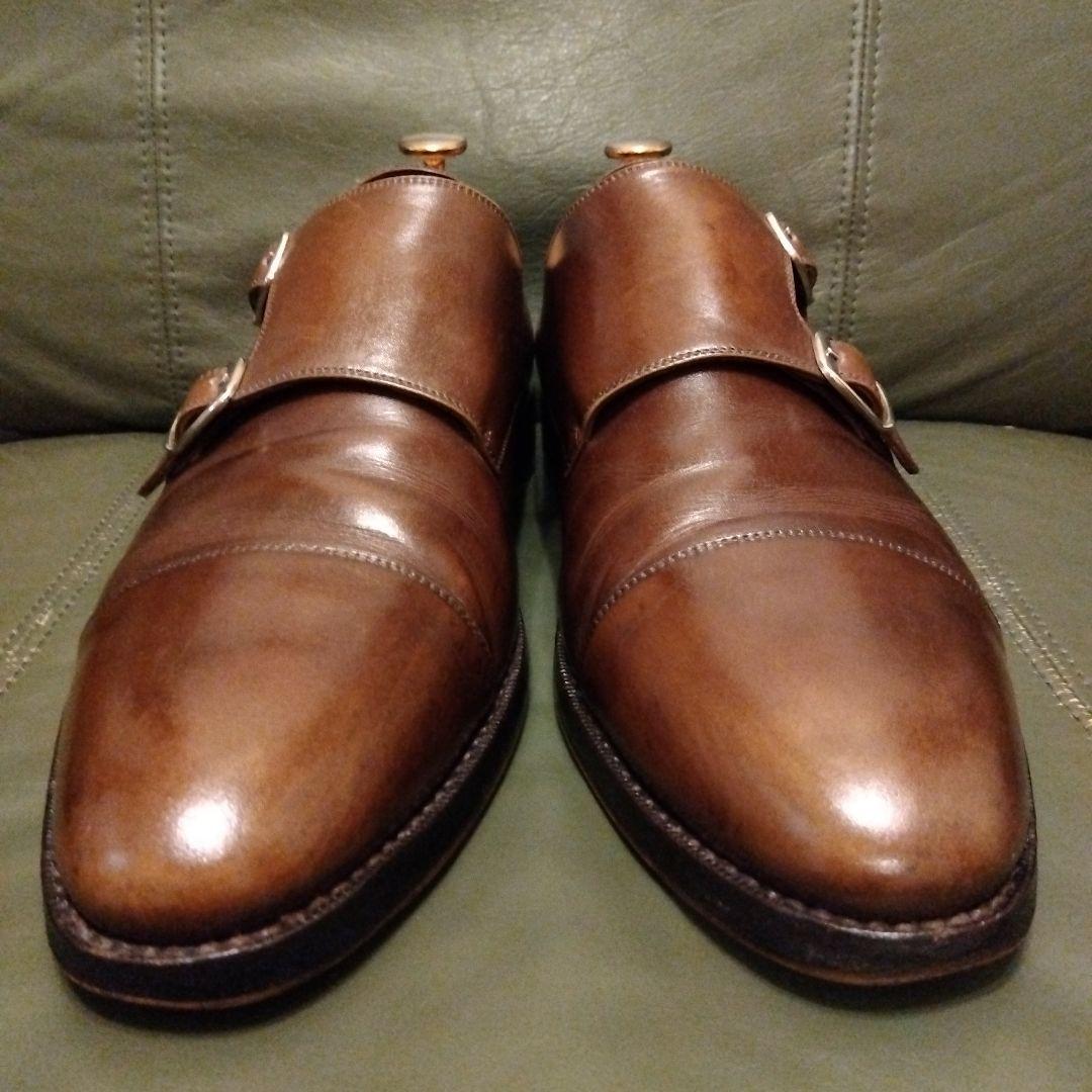 ヤンコ　YANKO　ダブルモンクストラップ　タバコブラウン　UK8　27.0cm