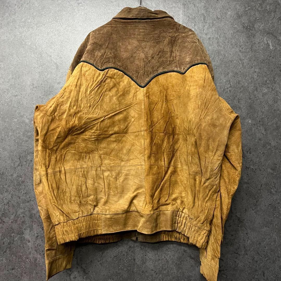 ☆US古着☆vintage【レザー・スエード ウエスタン ジャケット】2XL