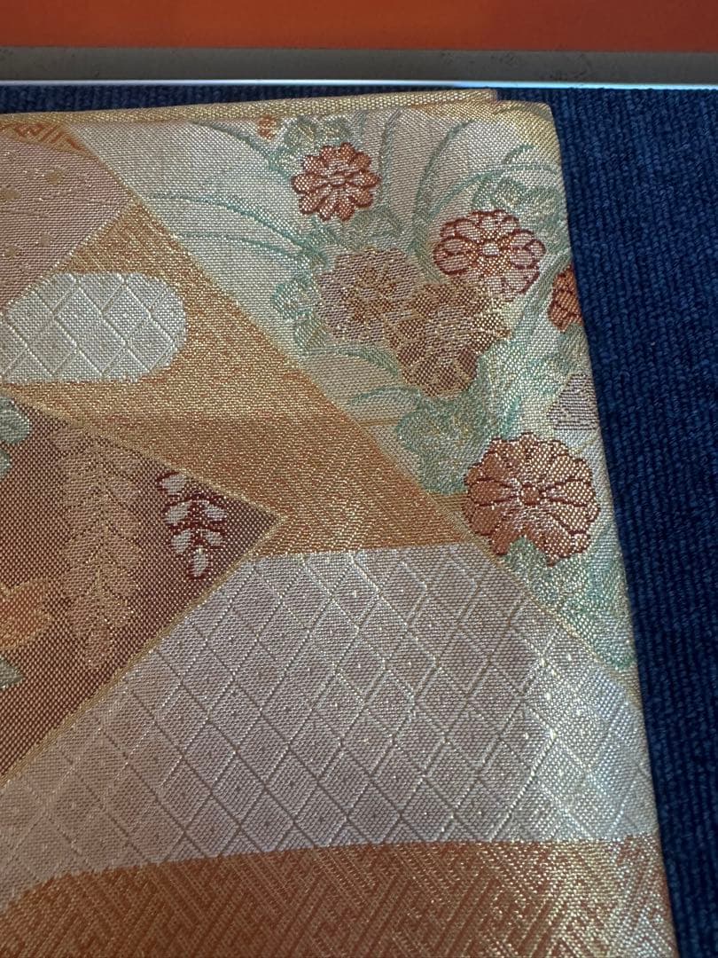 1931 袋帯 古代彫金紋  西陣織   金糸　高級上質上品　約440cm未使用