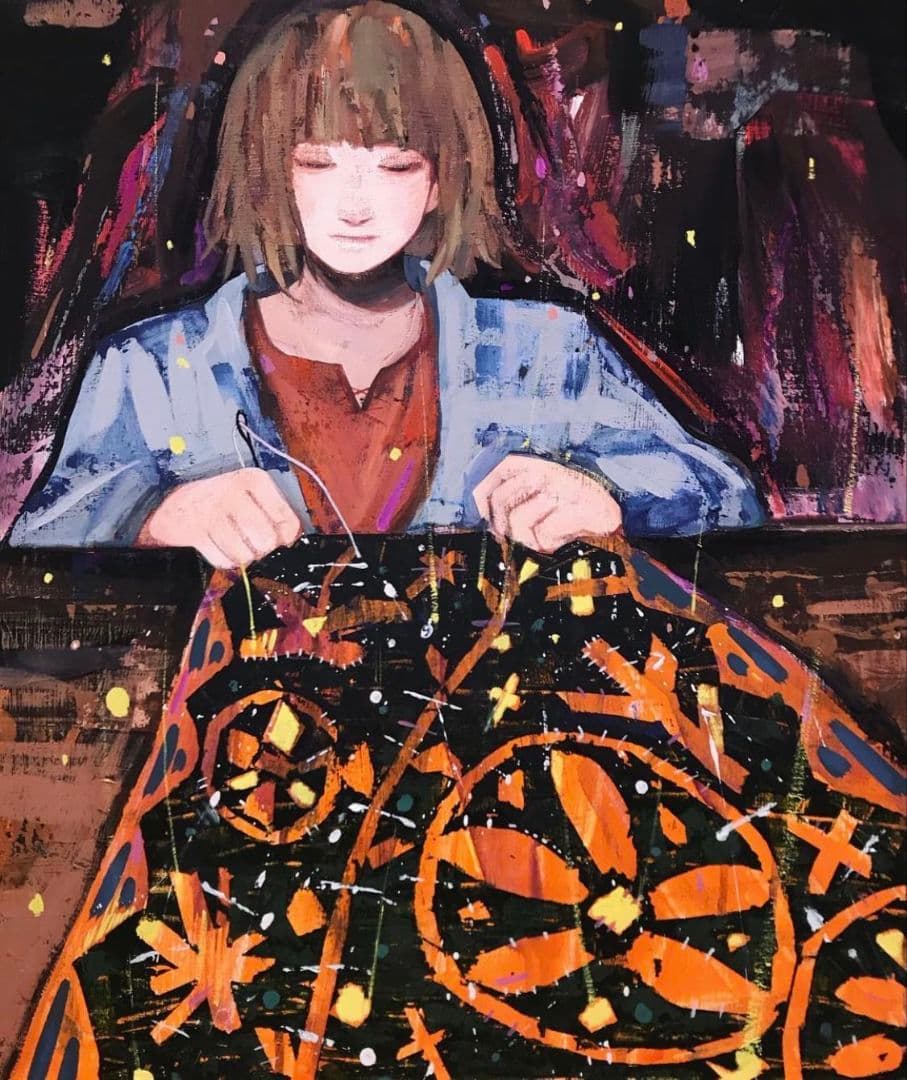 藤川さき　アクリルキャンバス作品