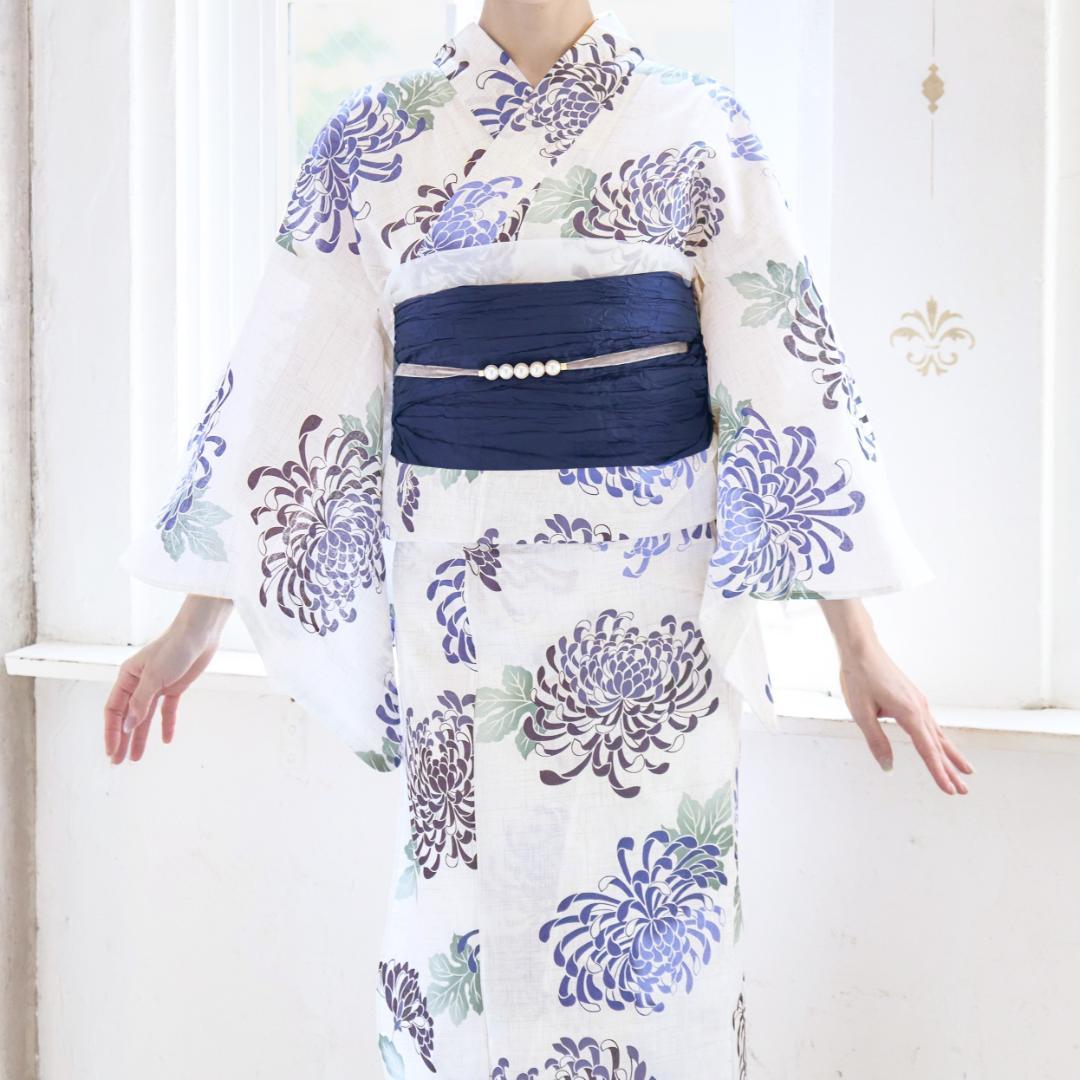 新品 浴衣 セット 浴衣セット ゆかた レディース 大人 白 紫 Y5-26