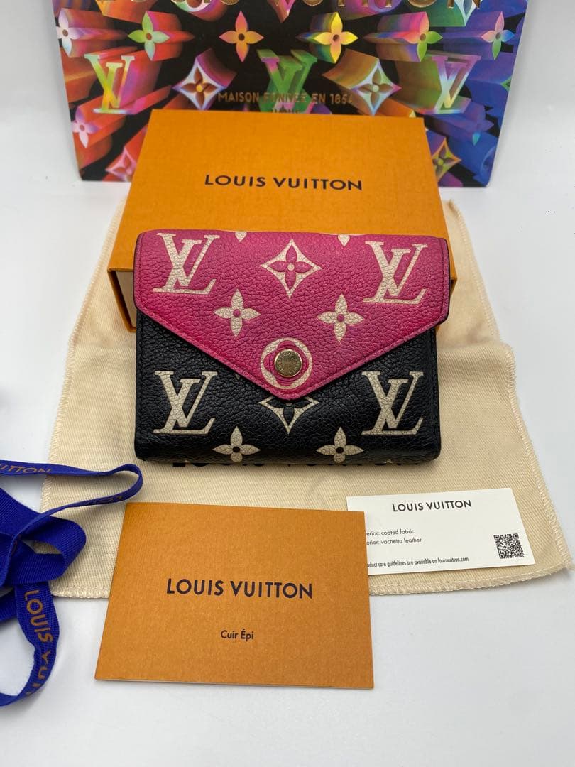 ルイヴィトン モノグラムアンプラント ポルトフォイユ・ヴィクトリーヌ 三つ折財布