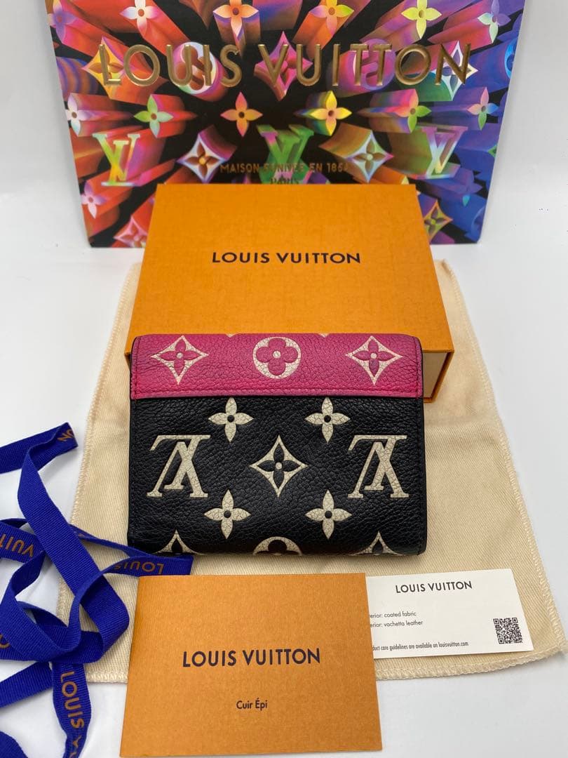 ルイヴィトン モノグラムアンプラント ポルトフォイユ・ヴィクトリーヌ 三つ折財布