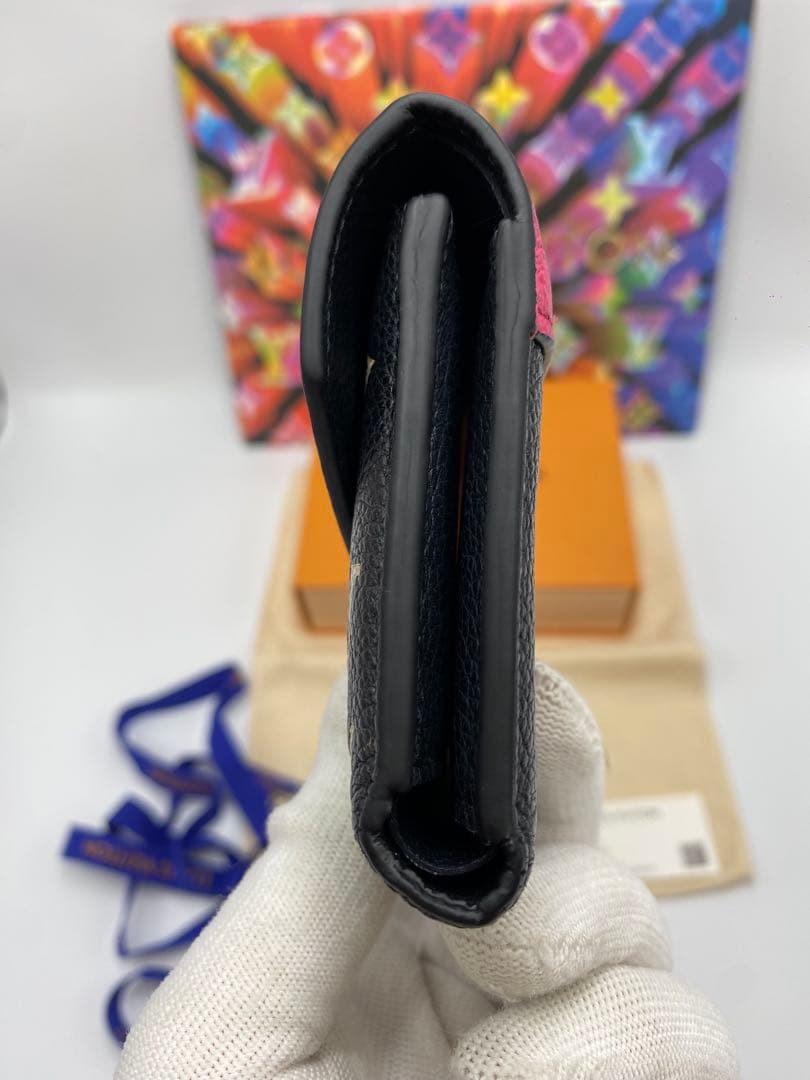 ルイヴィトン モノグラムアンプラント ポルトフォイユ・ヴィクトリーヌ 三つ折財布