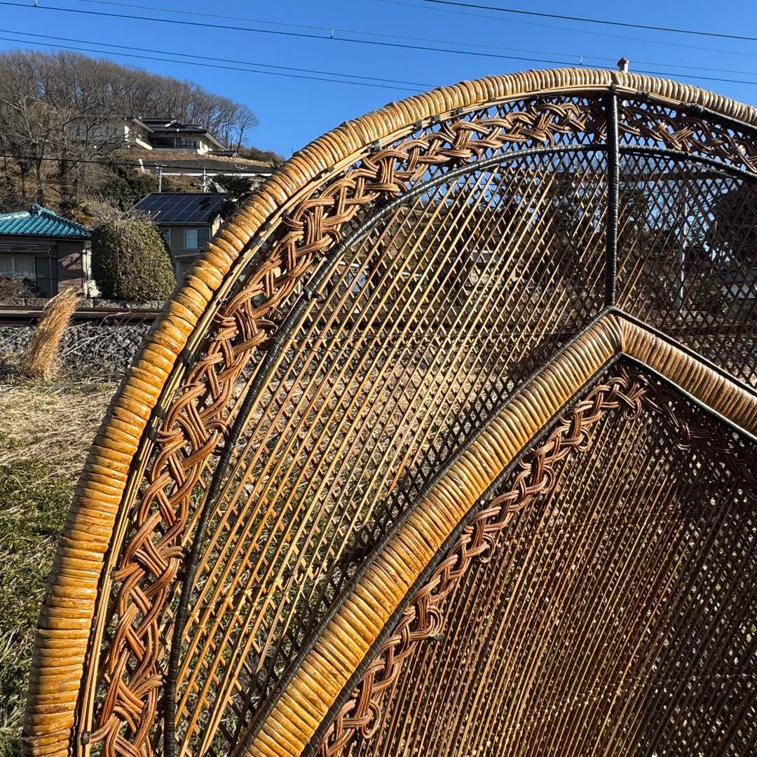 ピーコックチェア 籐家具リゾートエマニエルチェア ラタン アンティーク レトロ