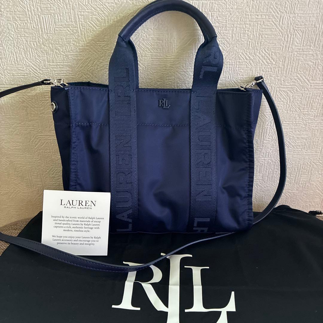 LAUREN ネイビー ショルダーバッグ