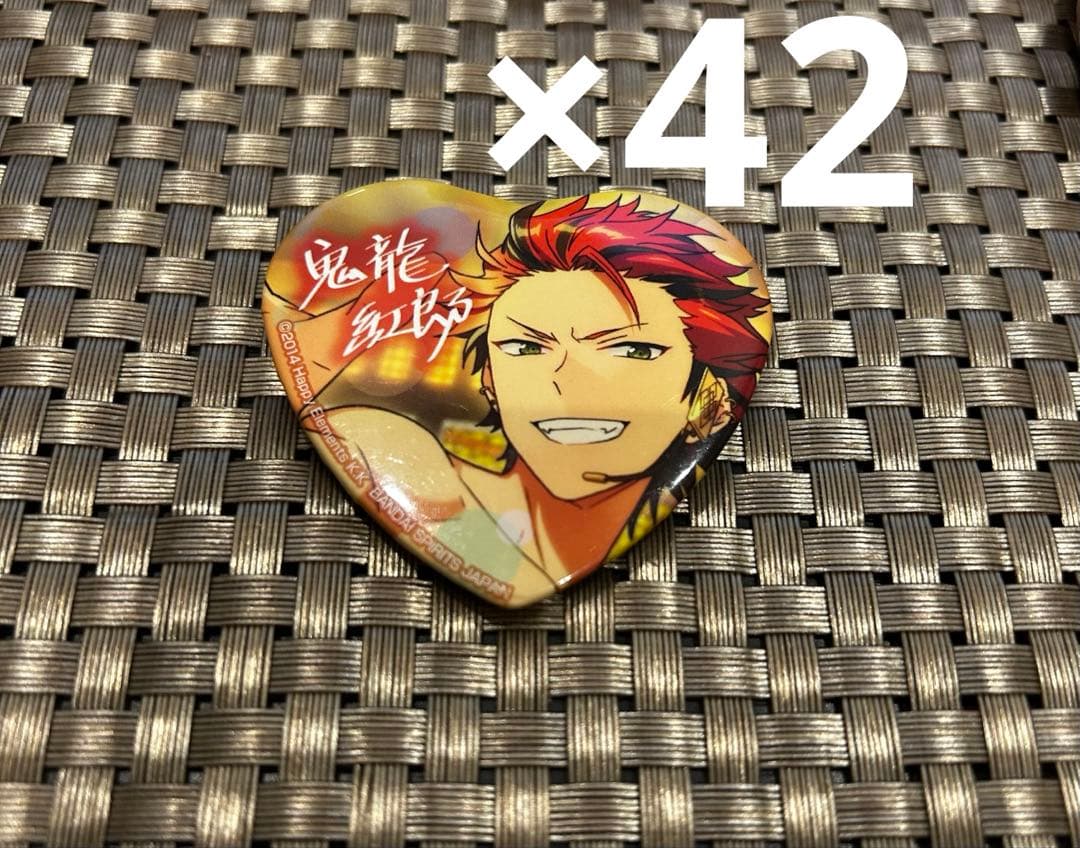 あんスタ　とるパカvol.1 ハート缶バッジ　鬼龍紅郎 42点セット