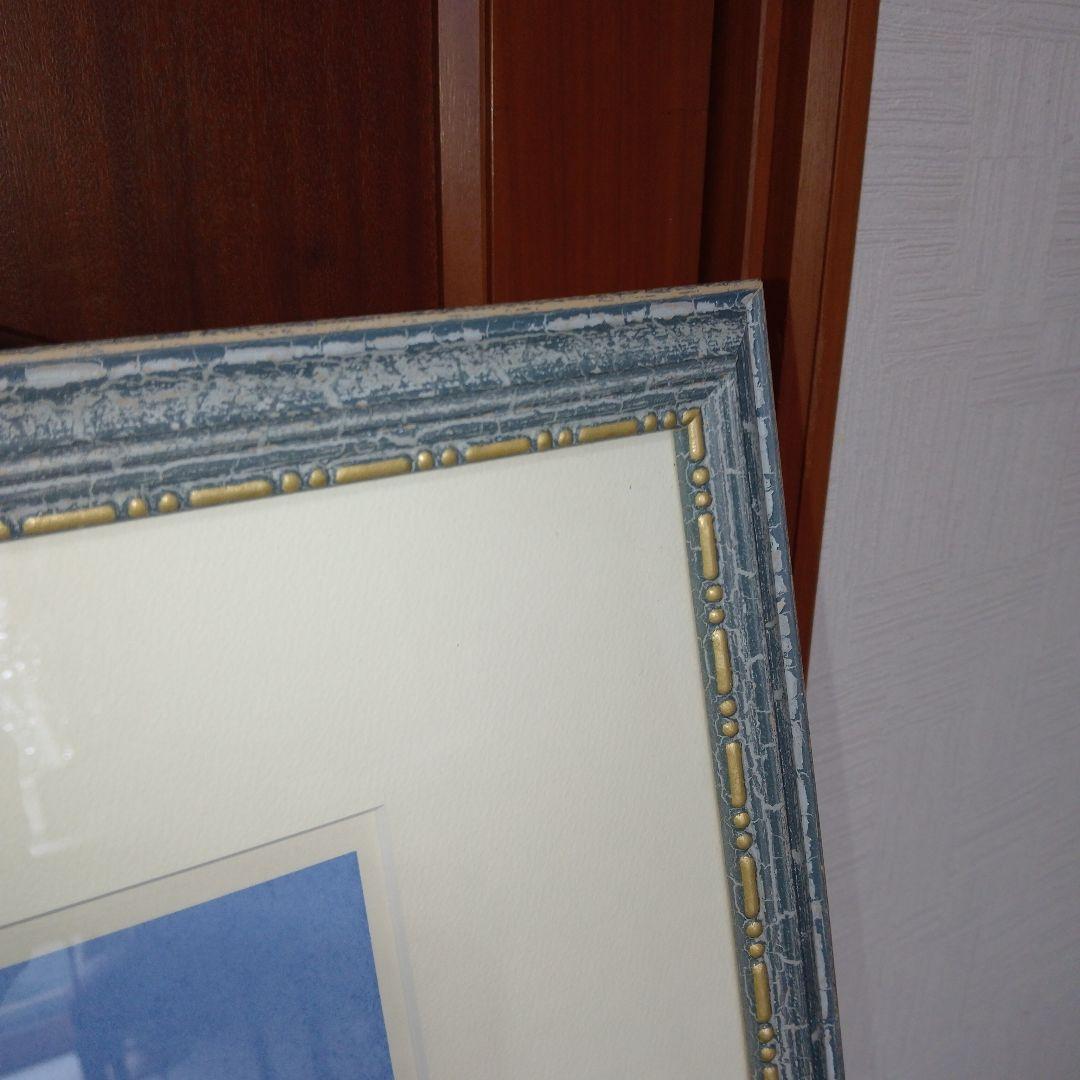 【美品】松浦敬文 　「水辺の城」　シルクスクリーン 　リトグラフ　特注額装