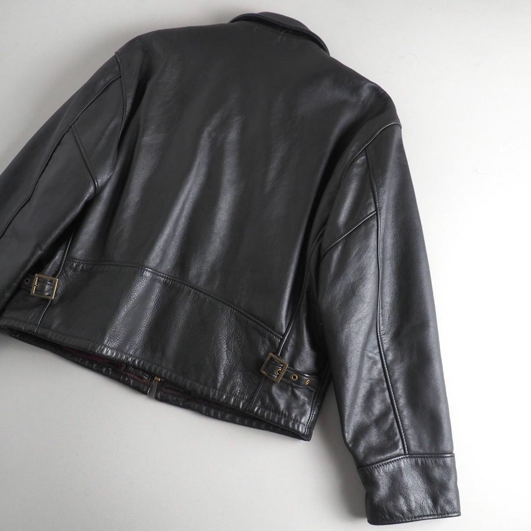 Schott　size48　シングルライダースジャケット　裏地チェック