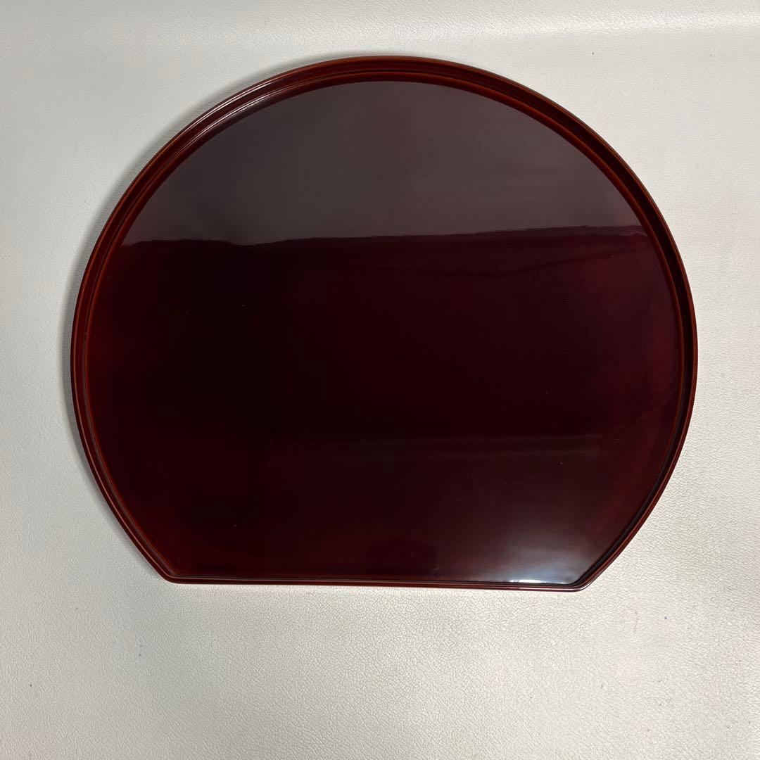 輪島塗　溜半月膳　五客