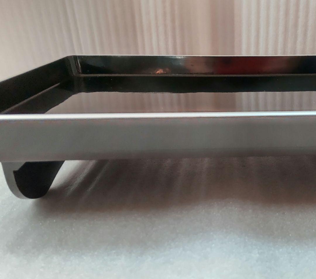 漆器　角盆銀縁