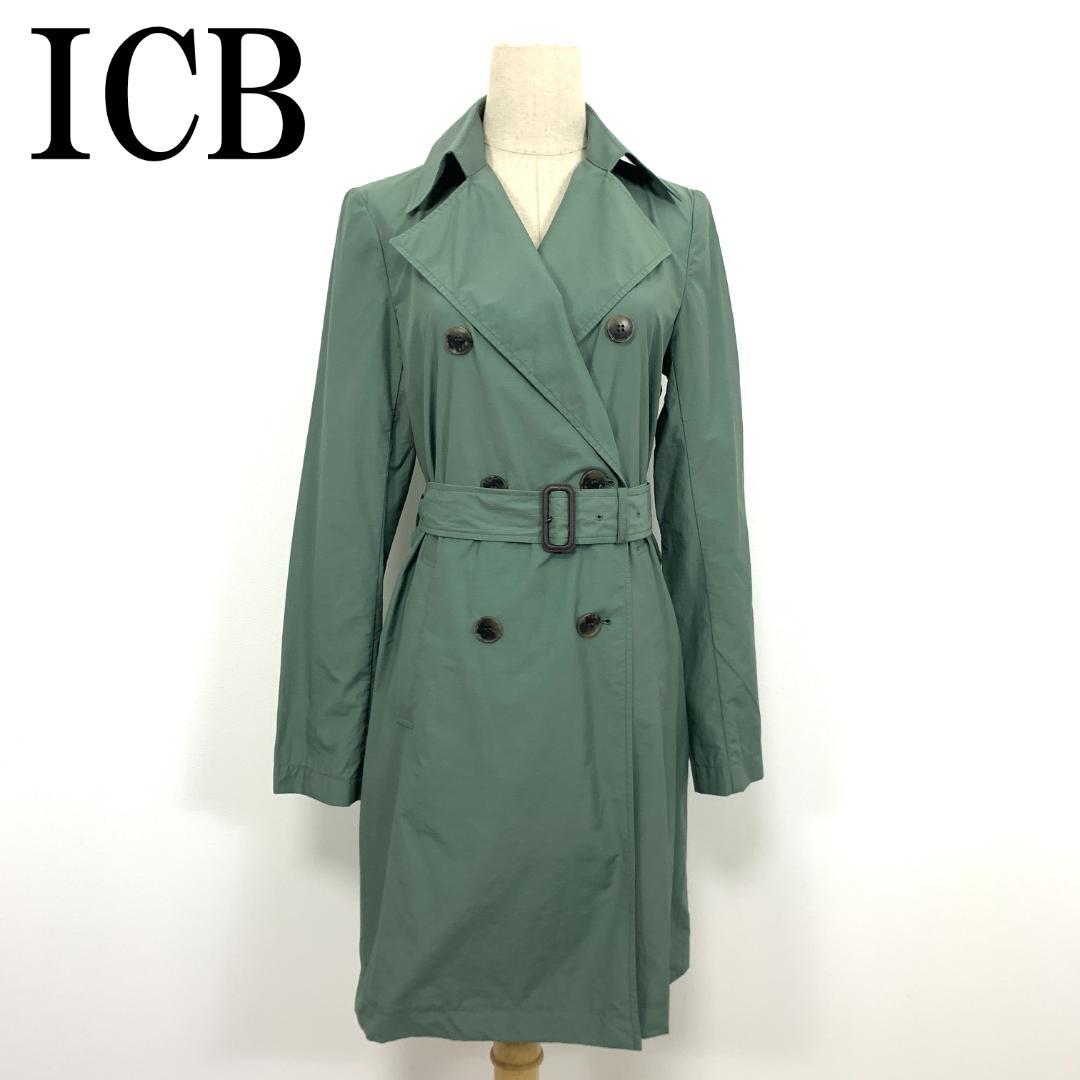 LA5328 ICB アイシービー ベルト付き チェスターコート グリーン 11