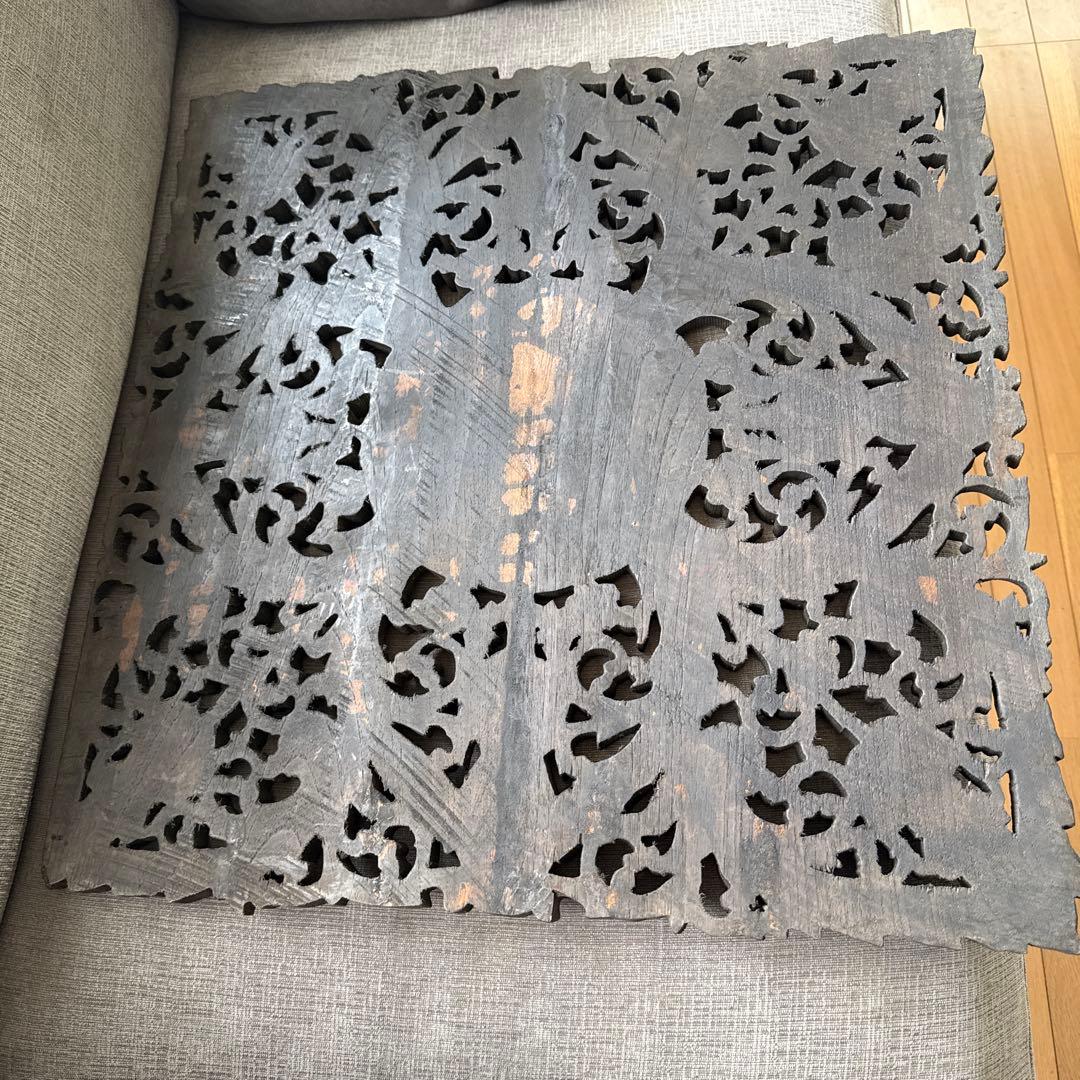 アジアンレリーフ 木製彫刻装飾パネル 約60cm