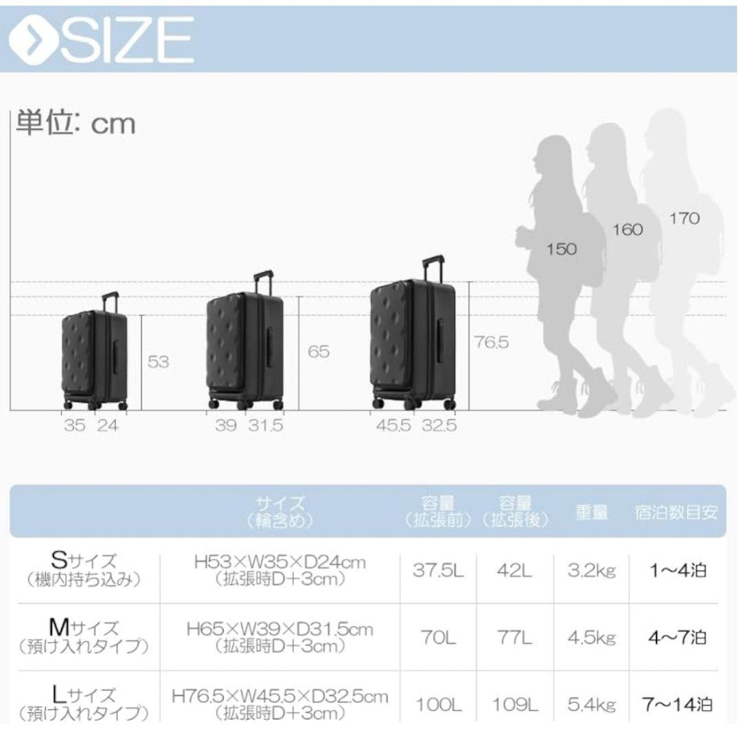 CHEECASE スーツケース 機内持ち込み S型 フロント開閉 拡張 TSA