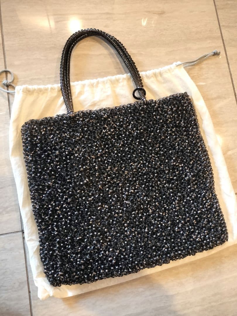 美品 アンテプリマ ワイヤーバッグ 装飾 黒 パーティー