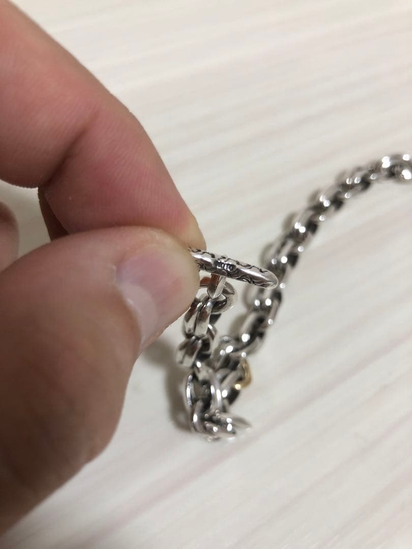 MOTO ハンドメイドチェーンブレスレットK18