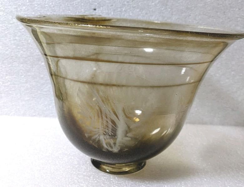 作家物 小西 晃 ガラス工芸 吹きガラス 金彩