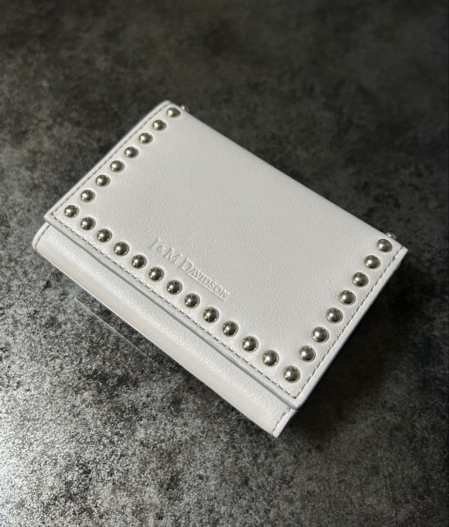 【未使用品】J&M DAVIDSON/スタッズ三つ折り財布/グレー