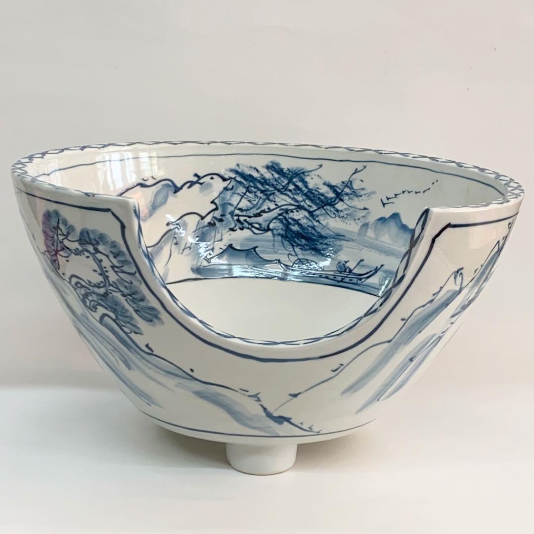 【紅鉢　山水】寿々か窯