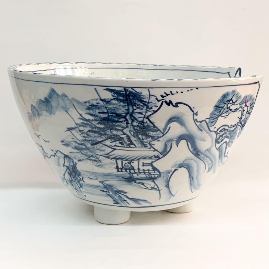 【紅鉢　山水】寿々か窯