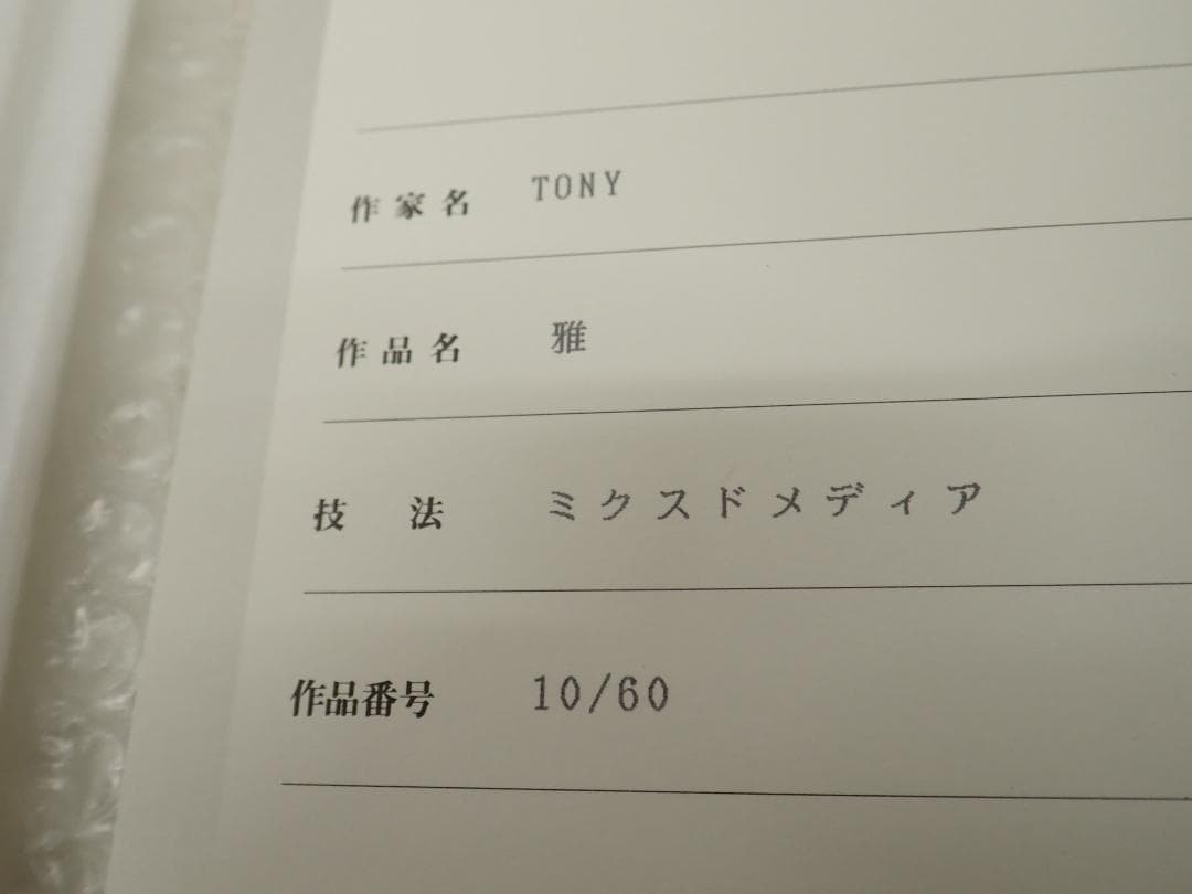 ㉞新品・保証書付 Tony　トニー「雅」ミクスドメディア アールビバン