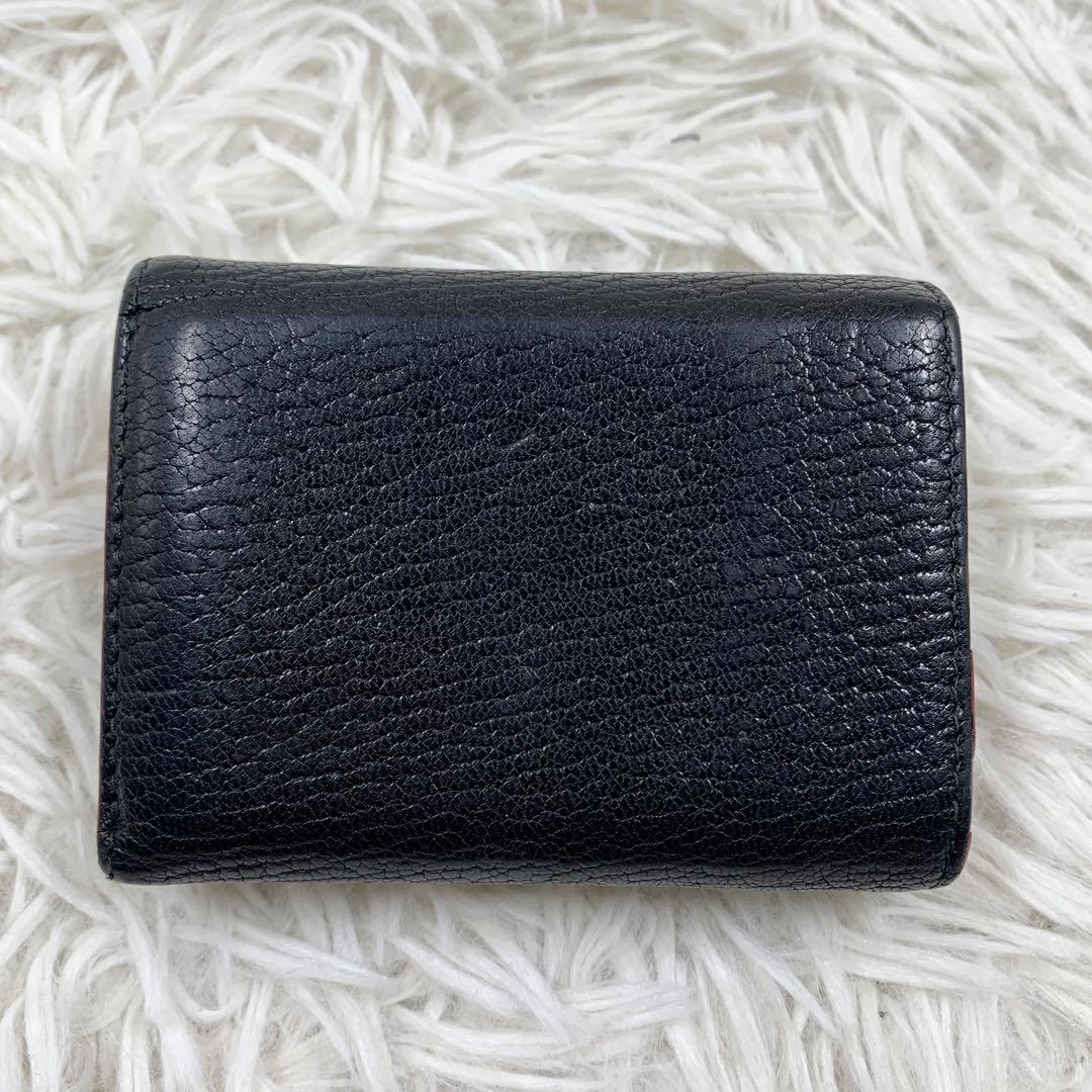 【✨美品✨】ミュウミュウ 三つ折り財布 マドラス ラブレター ブラック