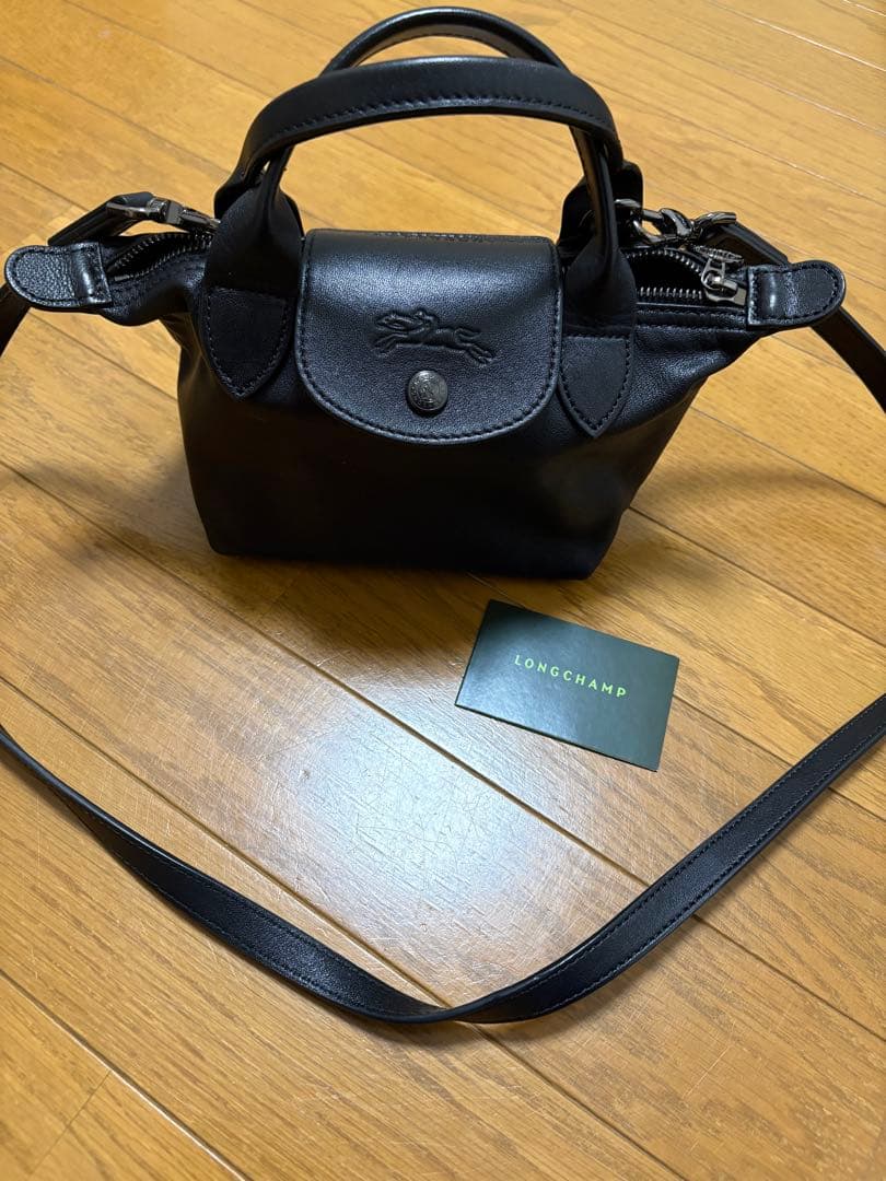 ◾️お値下げロンシャンLONGCHAMP ブラックショルダーバッグレザー