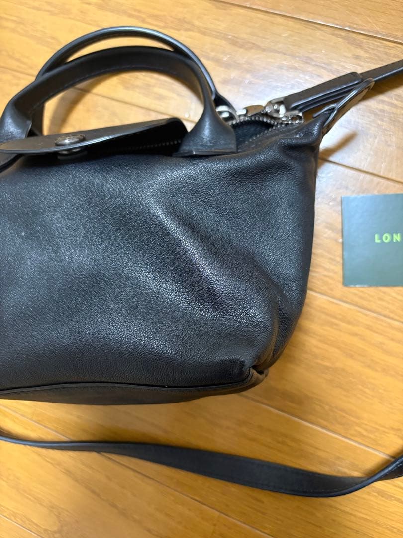 ◾️お値下げロンシャンLONGCHAMP ブラックショルダーバッグレザー
