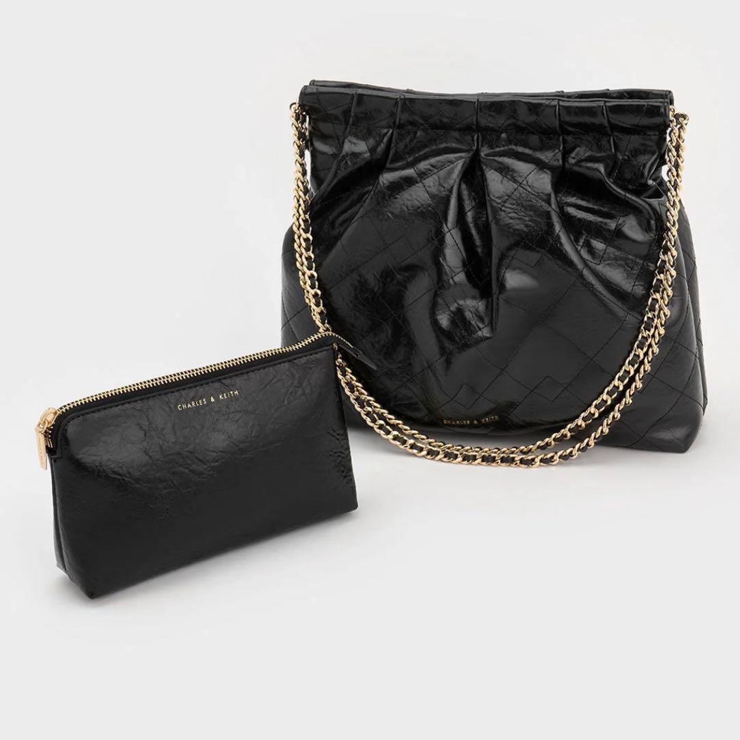 【新品未使用】 ドゥオ ブレードチェーンハンドルホーボーバッグ ブラック