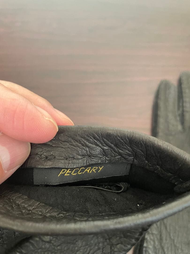 Restelli ペッカリー革手袋　ブラック　サイズ8