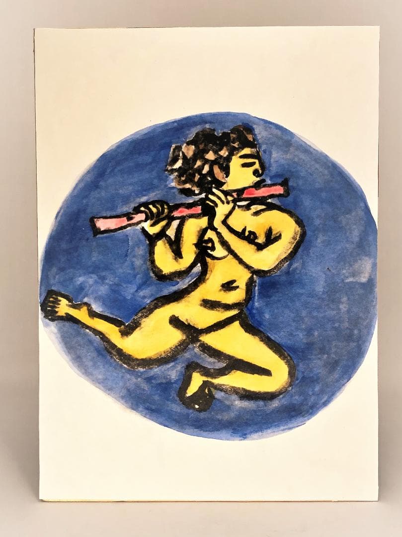 【 梅原龍三郎『笛吹童女』】　藤田画廊十周年記念　額入工芸