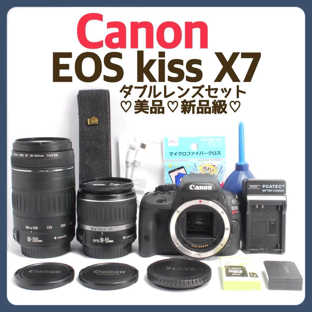 超軽量✨Canon Kiss X7✨スマホ転送OK✨ダブルレンズ✨美品✨新品級✨