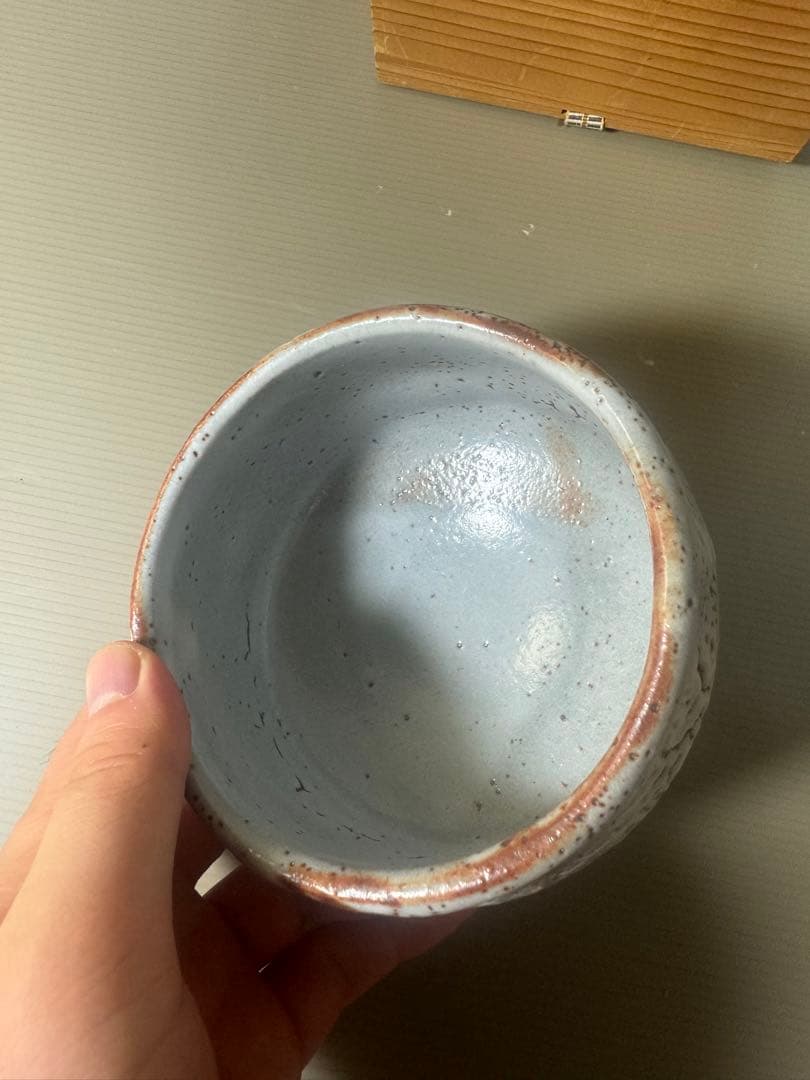 2323 美濃焼 秀山窯 志野茶碗 共箱付 茶道具