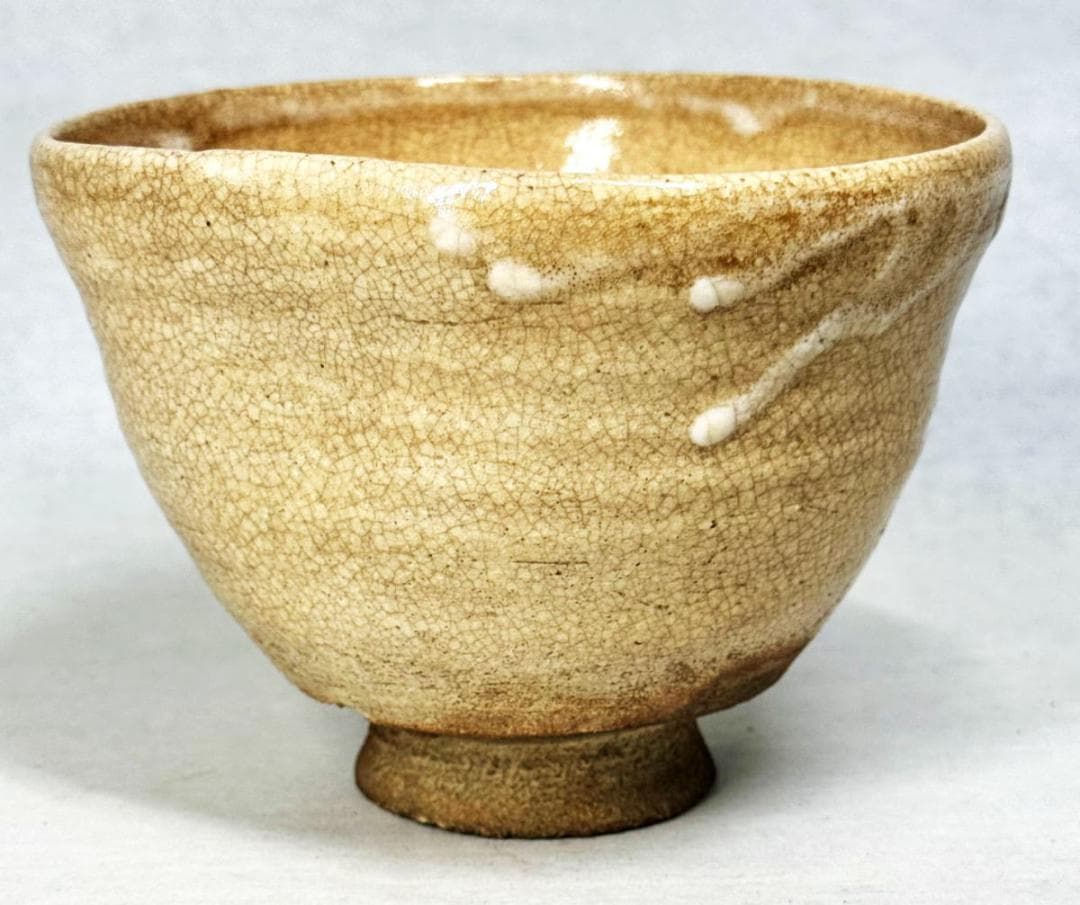 時代物 古井戸茶碗 詩文落款 高麗 李朝 茶道具 ウブ品 朝鮮古玩WWTT239