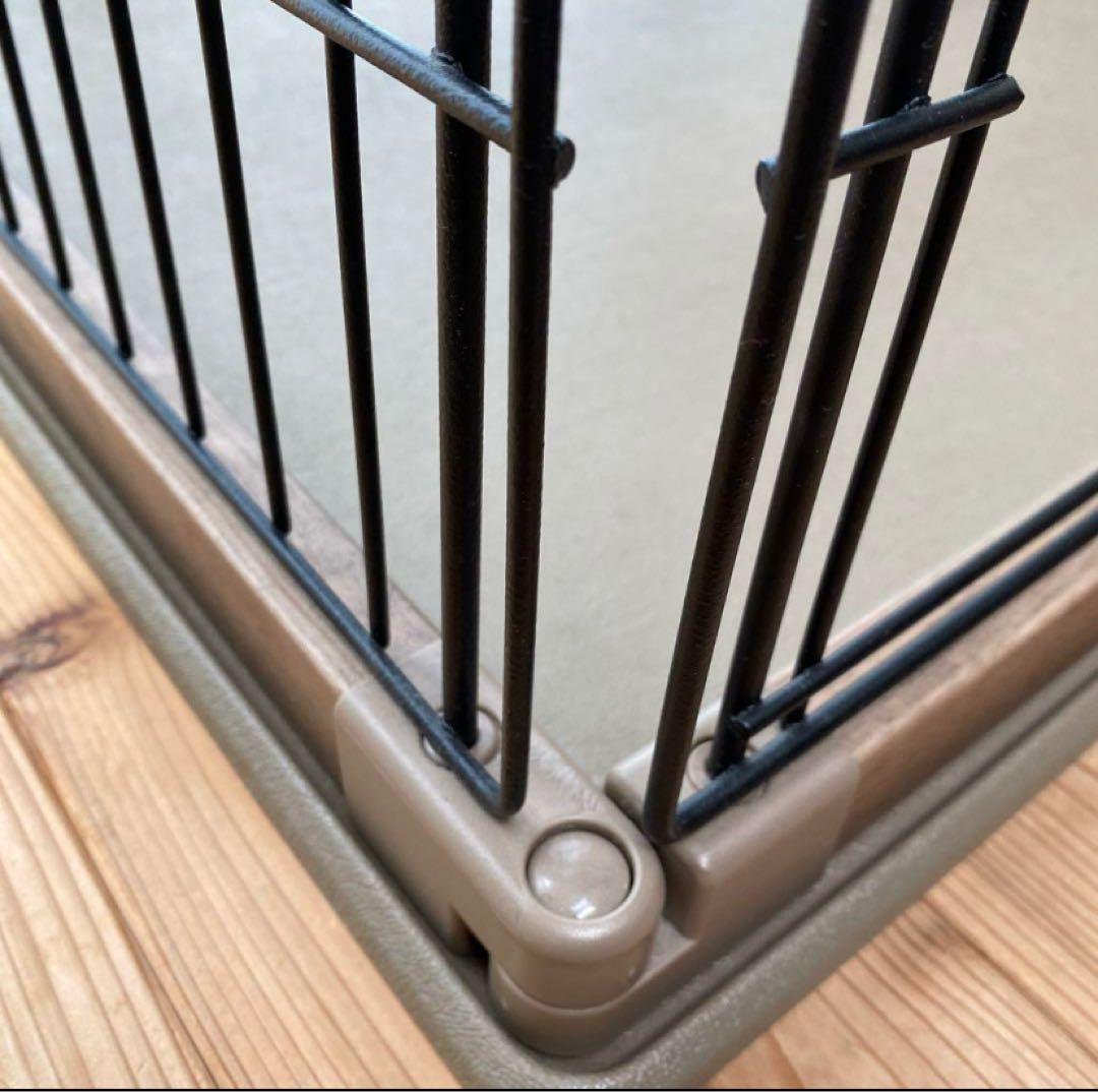 【美品】アイリスオーヤマ 犬 サークル ウッディサークル ブラウン